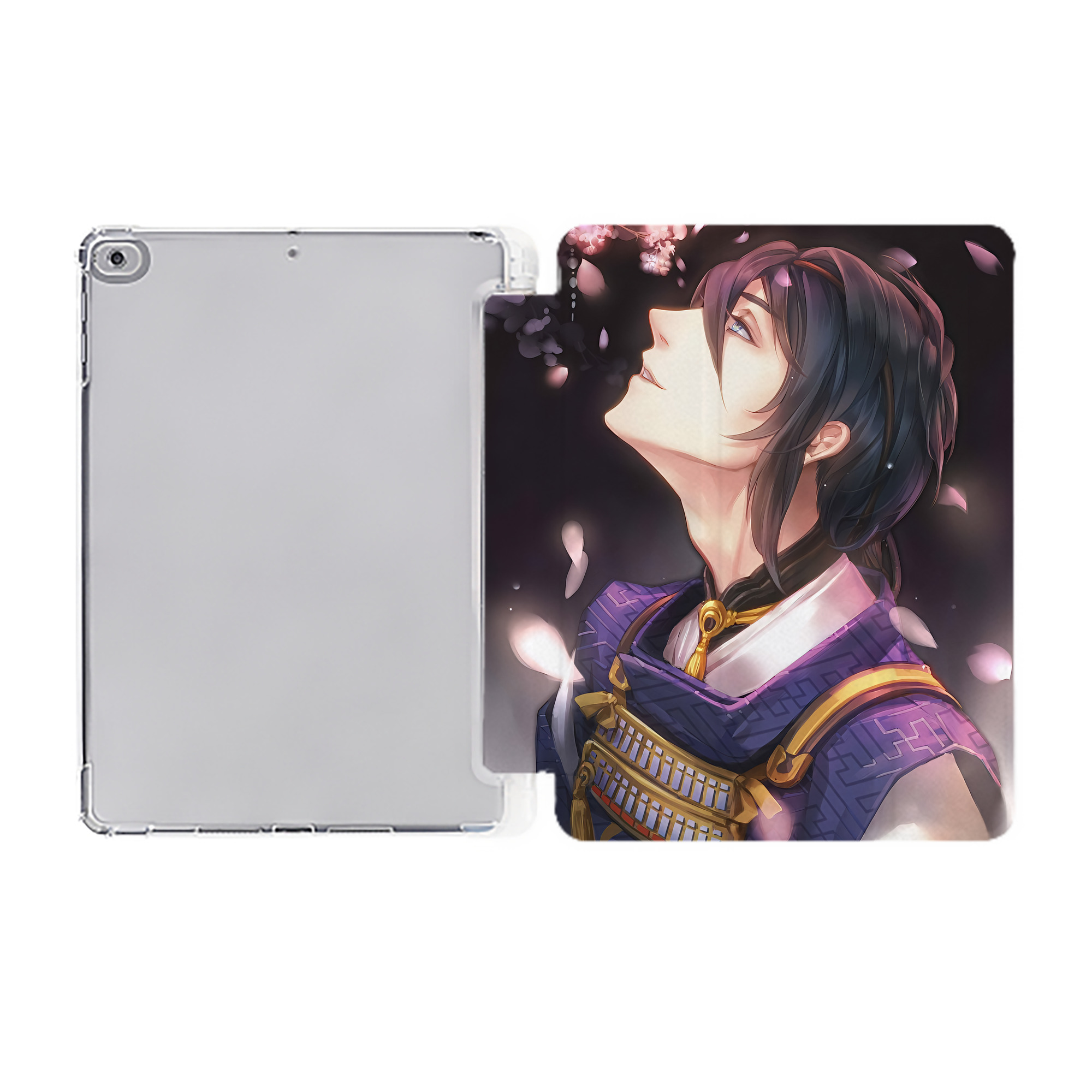 （画像用） 刀剣乱舞 Touken Ranbu IPad ケース ペン収納付き 三つ折りスタンド PUレザー×シリコン 対応機種9.5/10.5/10.9インチ